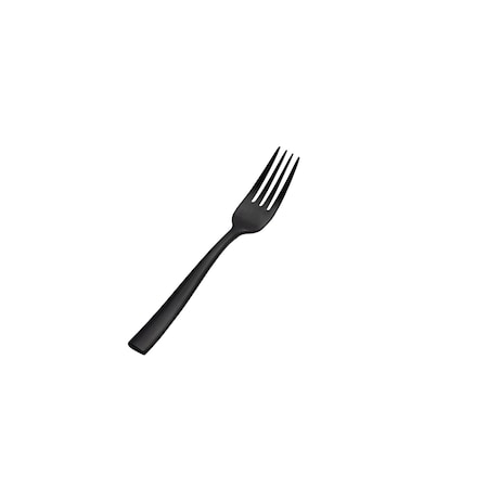 Bon Chef Manhattan, Salad/Dessert Fork, Matte Finish, 18/10, 6.75" - Black Matte , set of 12 S3007BM